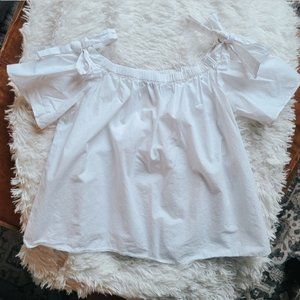 3/$15 White Babydoll Blouse Size Small